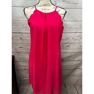 BCX Dress Hot Pink Scallop Neck Sleeveless Sheath Mini Women L‎